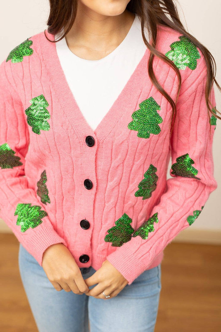 Sequin Evergreen Cardigan - Curvy