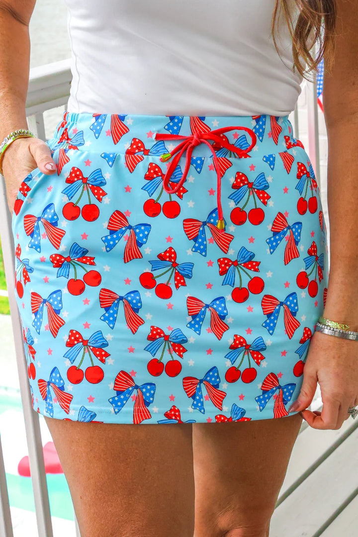 Cherry Bombshell Americana Skort - Reg & Curvy