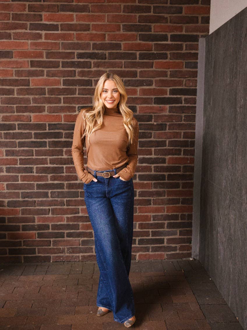 Brown Pearl Mesh Top - Reg & Curvy