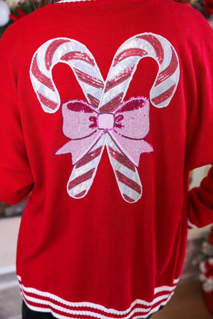 *PREORDER* Candy Cane Cardigan - Reg & Curvy