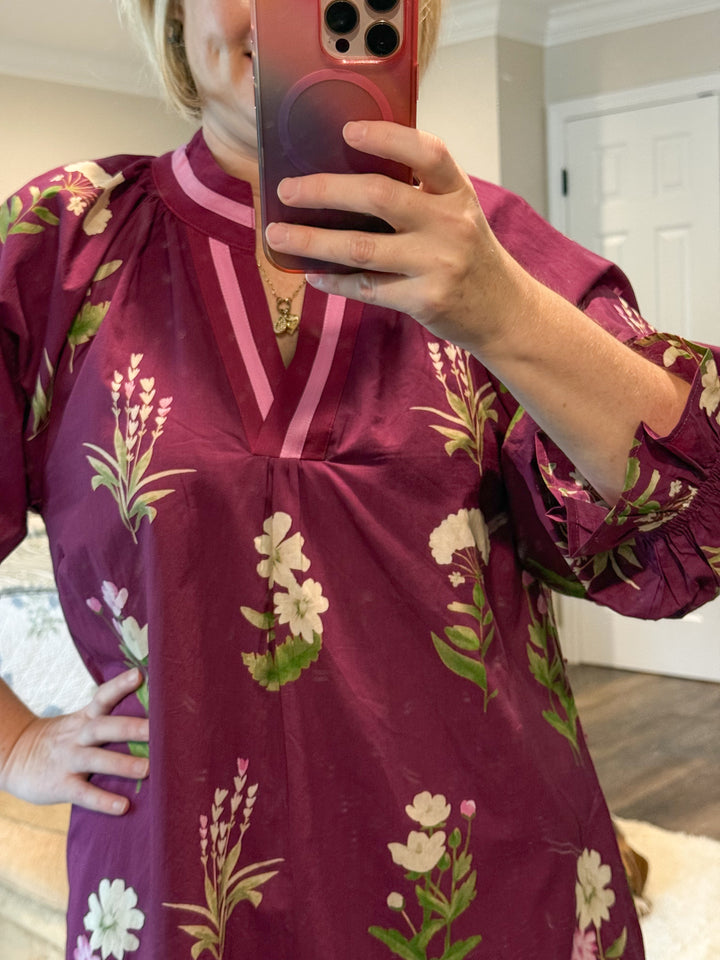 Plum Meadow Embroidered Dress - Reg & Curvy