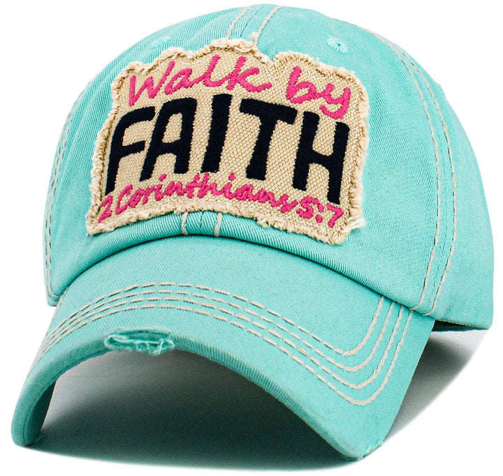 Walk By Faith Vintage Hat – Diamond Blue