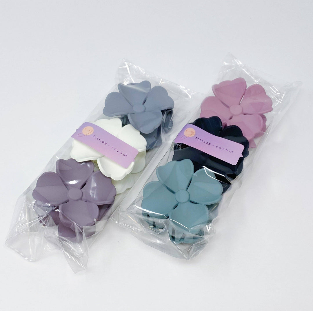 Hibiscus Petals Hair Claw Set - 3 Clips
