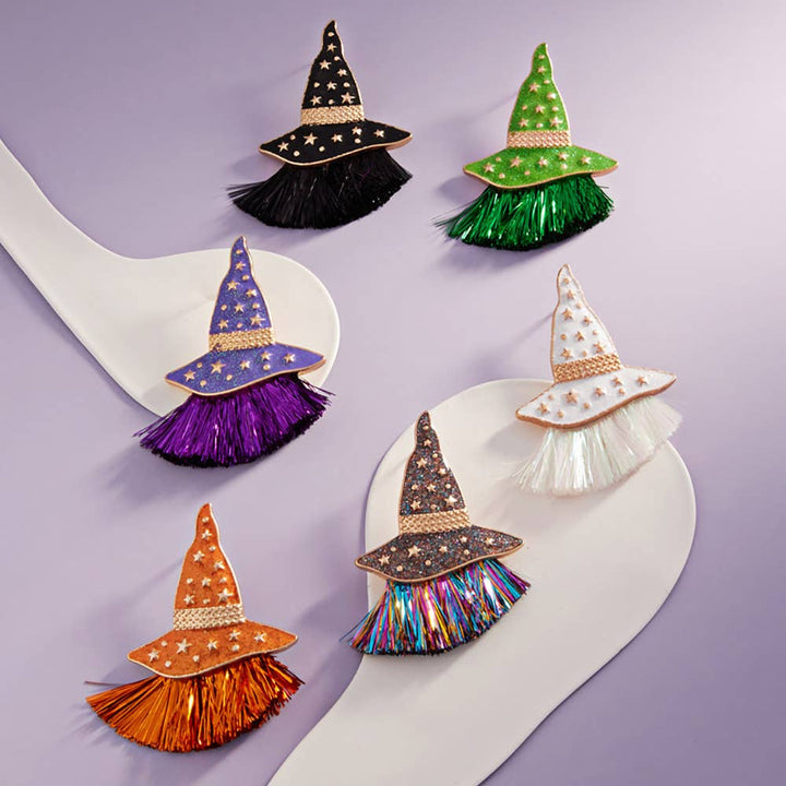 Spellbound Fringe Witch Hat Earrings