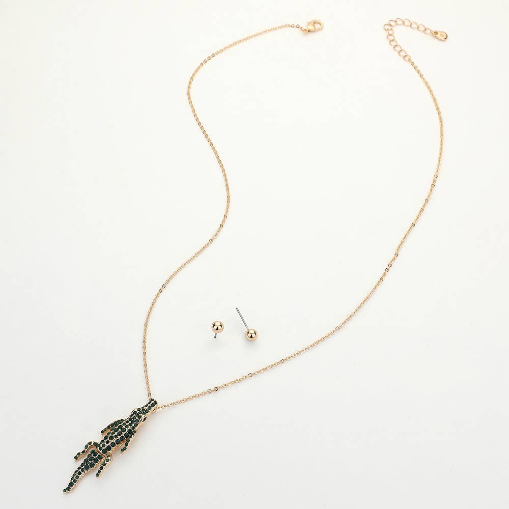 Gameday Glam Gator Necklace & Earring Set