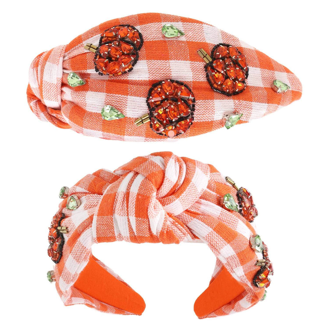 Pumpkin Patch Sparkle Gingham Headband