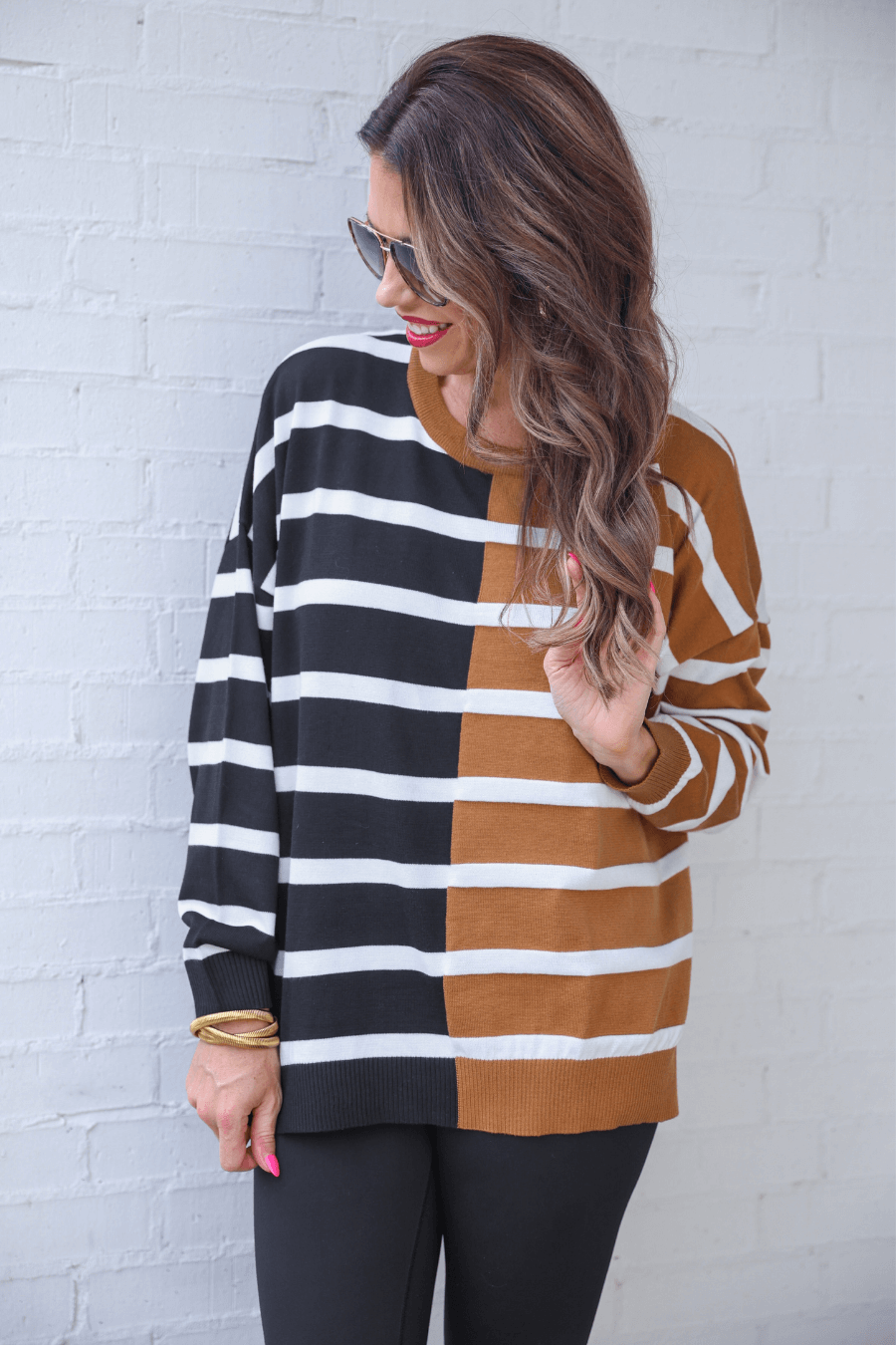 Meadow Lane Striped Sweater - Reg & Curvy