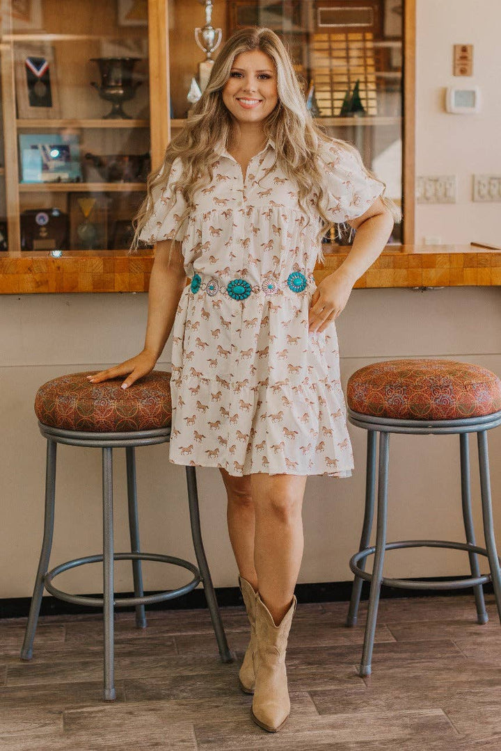 Wild Spirit Button Dress - Curvy