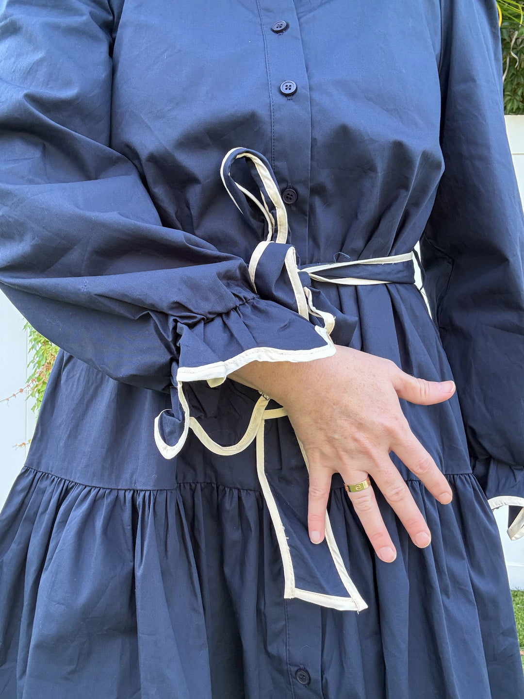 Scalloped in Navy Dress