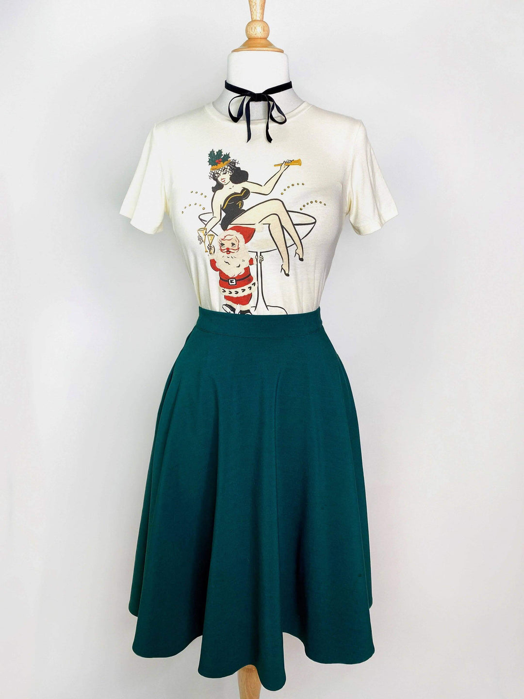 Santa’s Cocktail Hour Retro Tee - Reg & Curvy