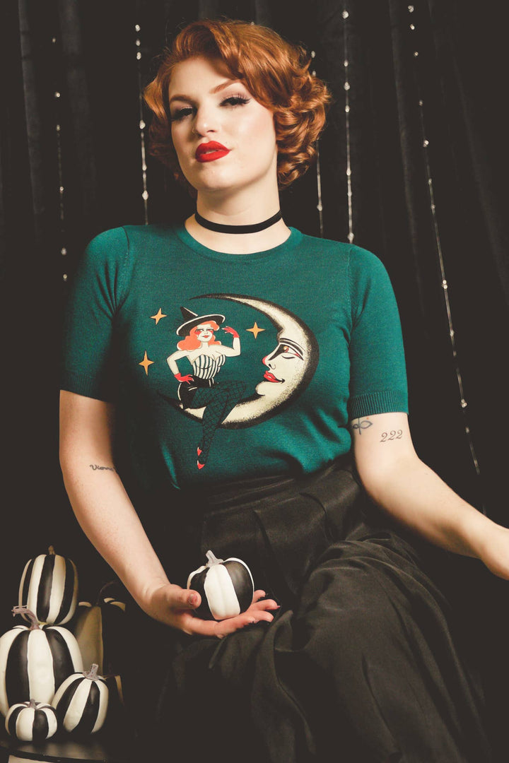 *PREORDER* Moonlit Witch Retro Sweater - Reg & Curvy