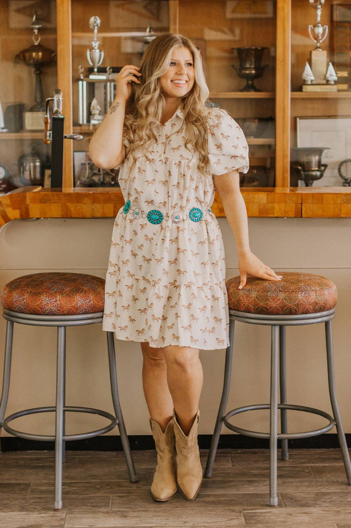 Wild Spirit Button Dress - Curvy