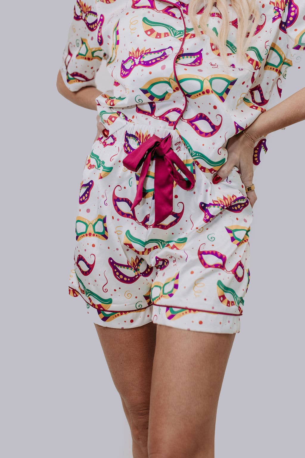 The Masquerade Mornings Satin Pajama Set