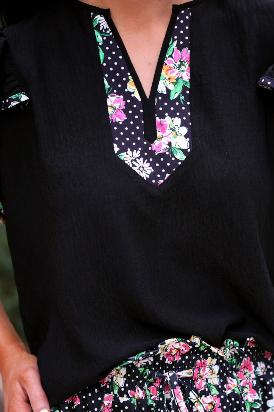 *PREORDER* Midnight Garden Flutter Top - Reg & Curvy