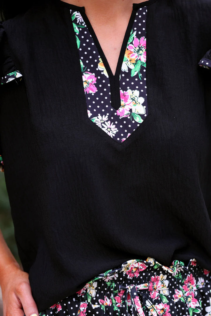 *PREORDER* Midnight Garden Flutter Top - Reg & Curvy
