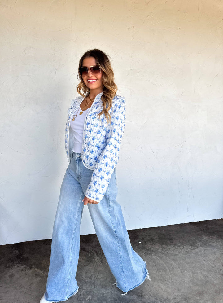 The Blue Bow Beauty Jacket - Curvy