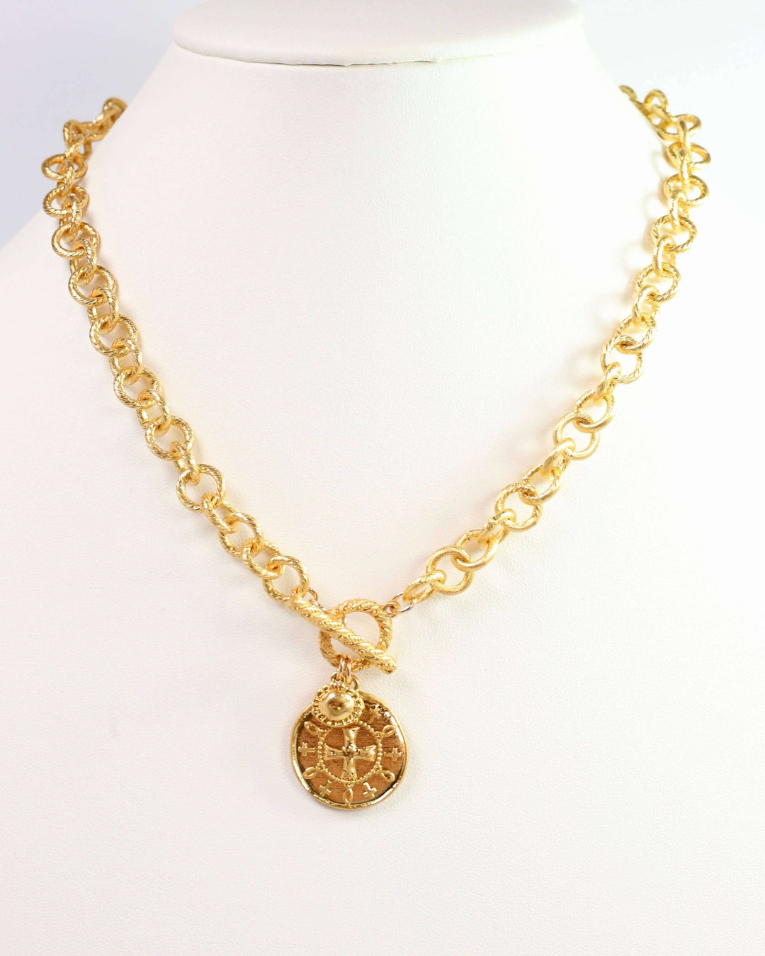 Gilded Relic Necklace in Worn Gold