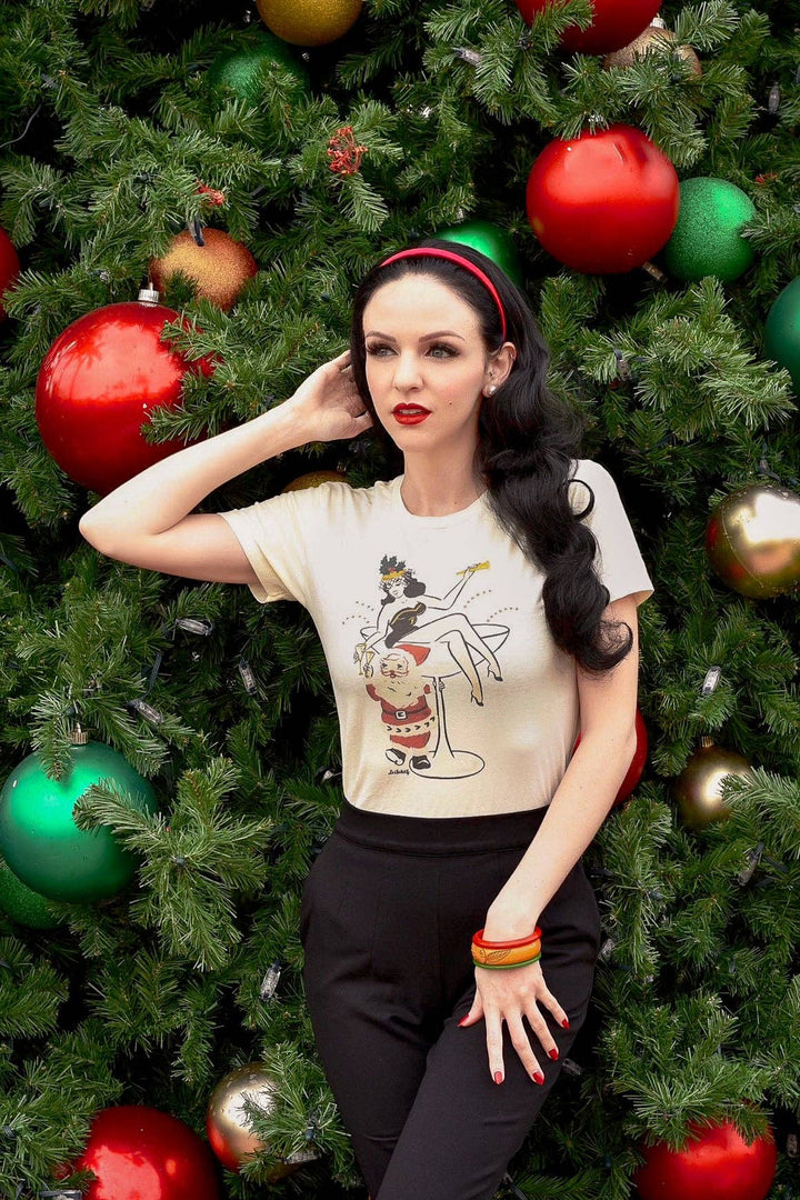 *PREORDER* Santa’s Cocktail Hour Retro Tee - Reg & Curvy