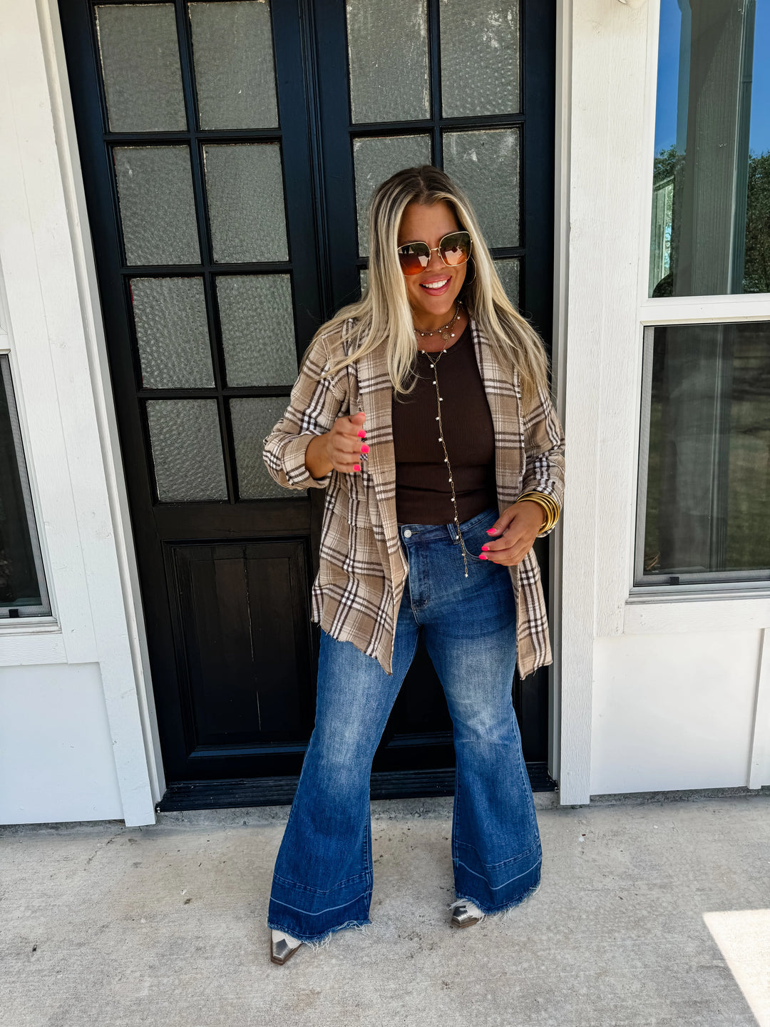 Casual Fall Plaid Blazer in 2 Colors - Reg & Curvy
