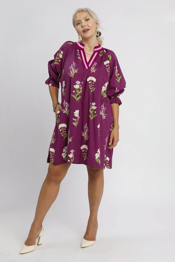 Plum Meadow Embroidered Dress - Reg & Curvy