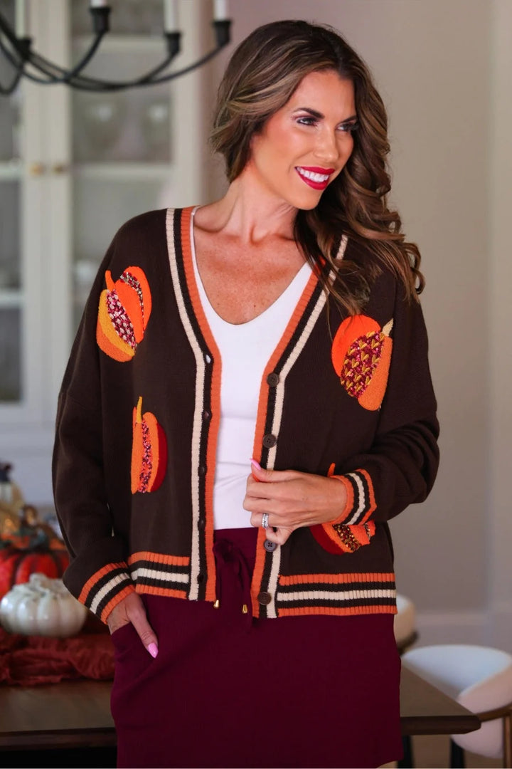*PREORDER* Pumpkin Charm Cardigan - Reg & Curvy