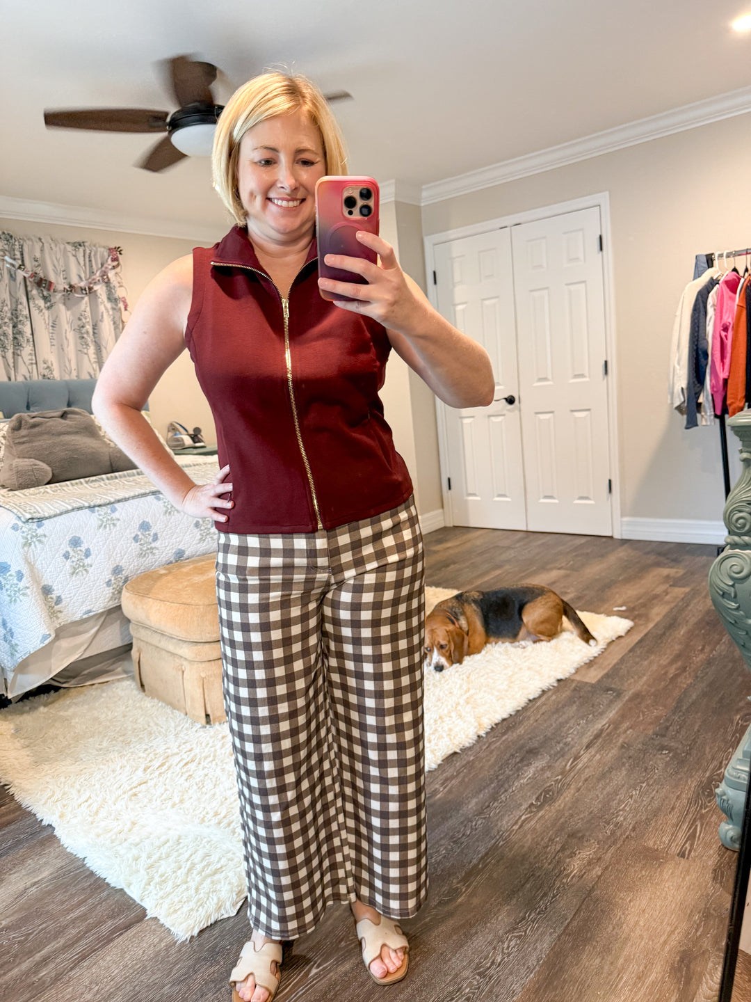 Main Street Maroon Zip Vest