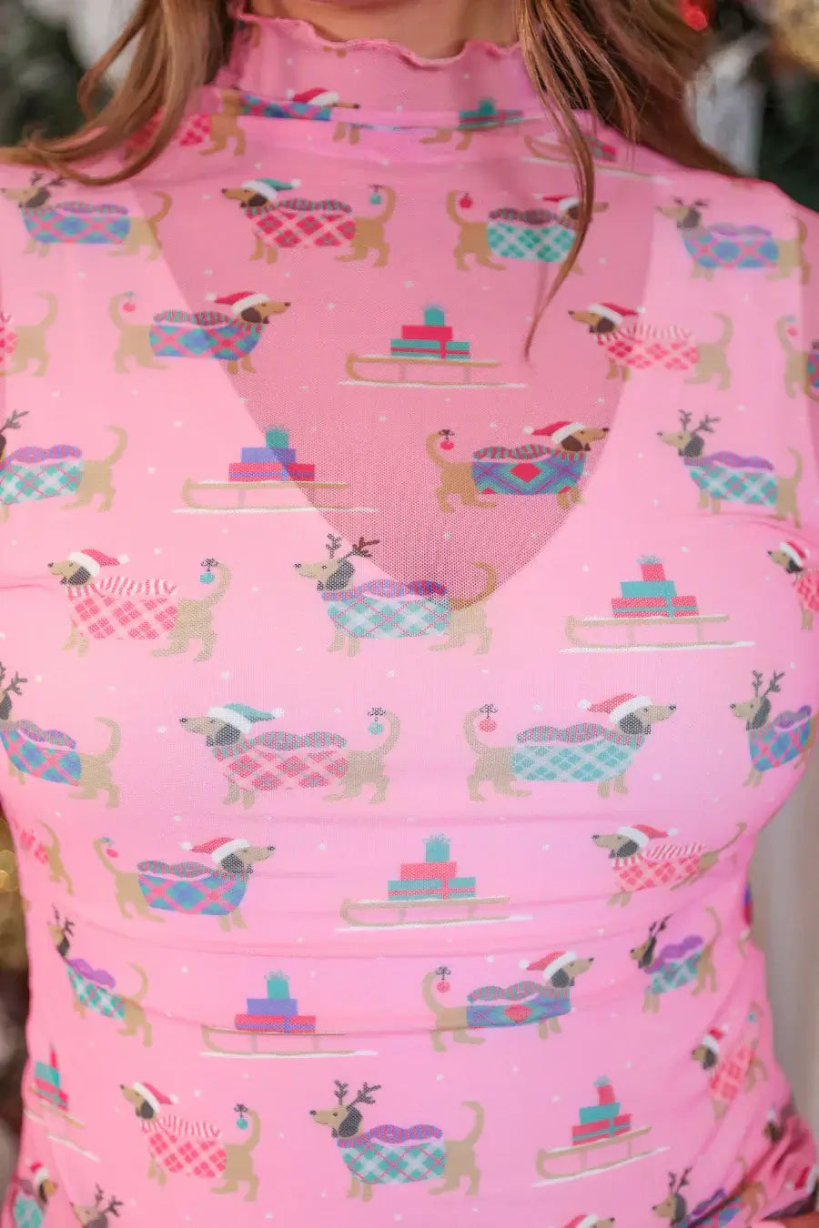 *PREORDER* Santa Paws Mesh Top - Reg & Curvy