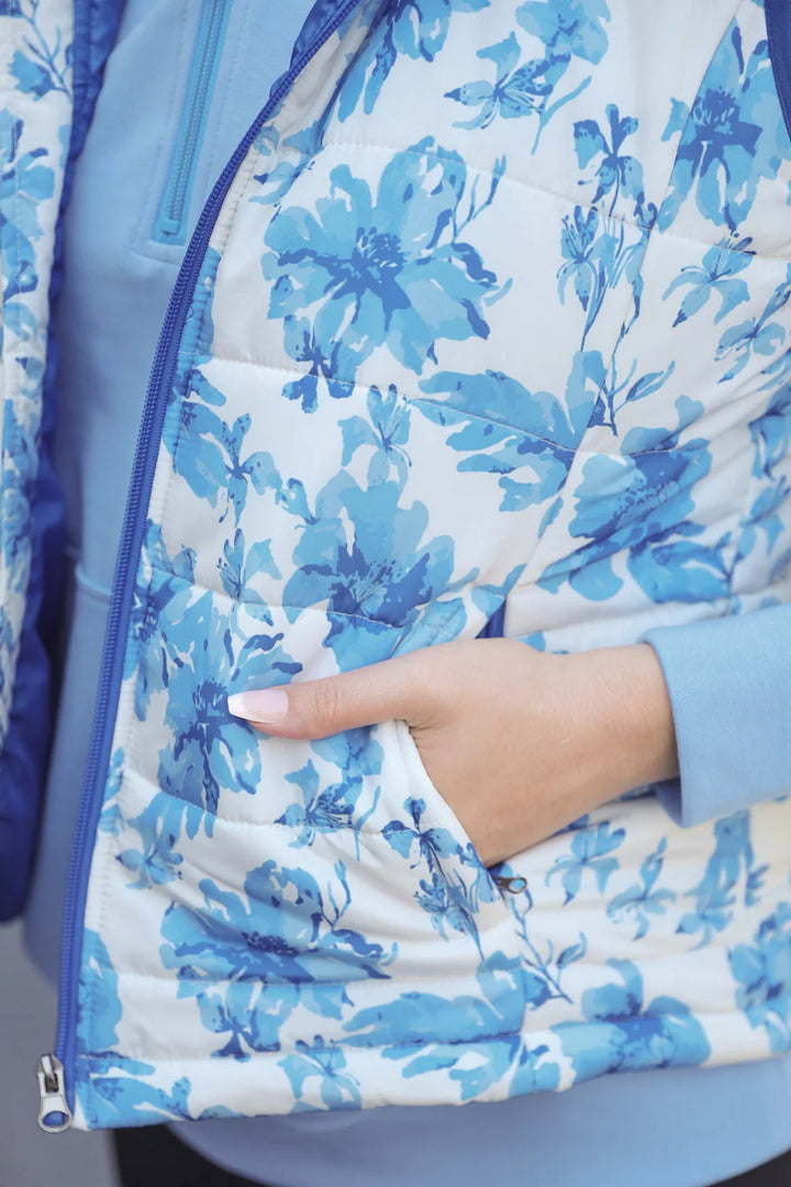*PREORDER* The Frosted Blooms Puffer Vest - Reg & Curvy