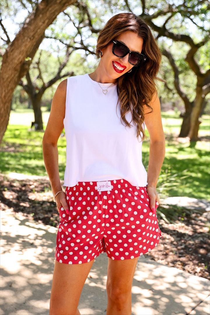 *PREORDER* Saturday Spirit Boxer Shorts in Red - Reg & Curvy