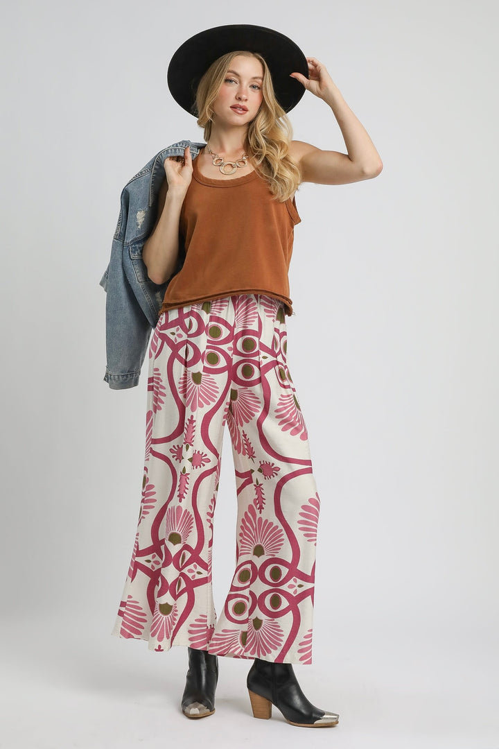 The Pink Palms Wide-Leg Pants