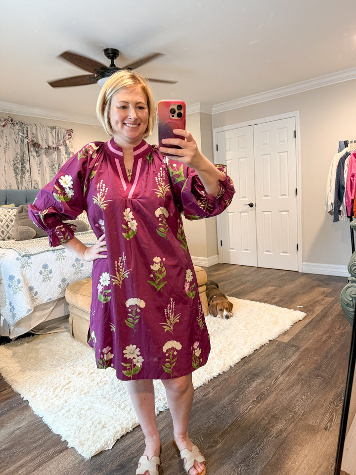 Plum Meadow Embroidered Dress - Reg & Curvy