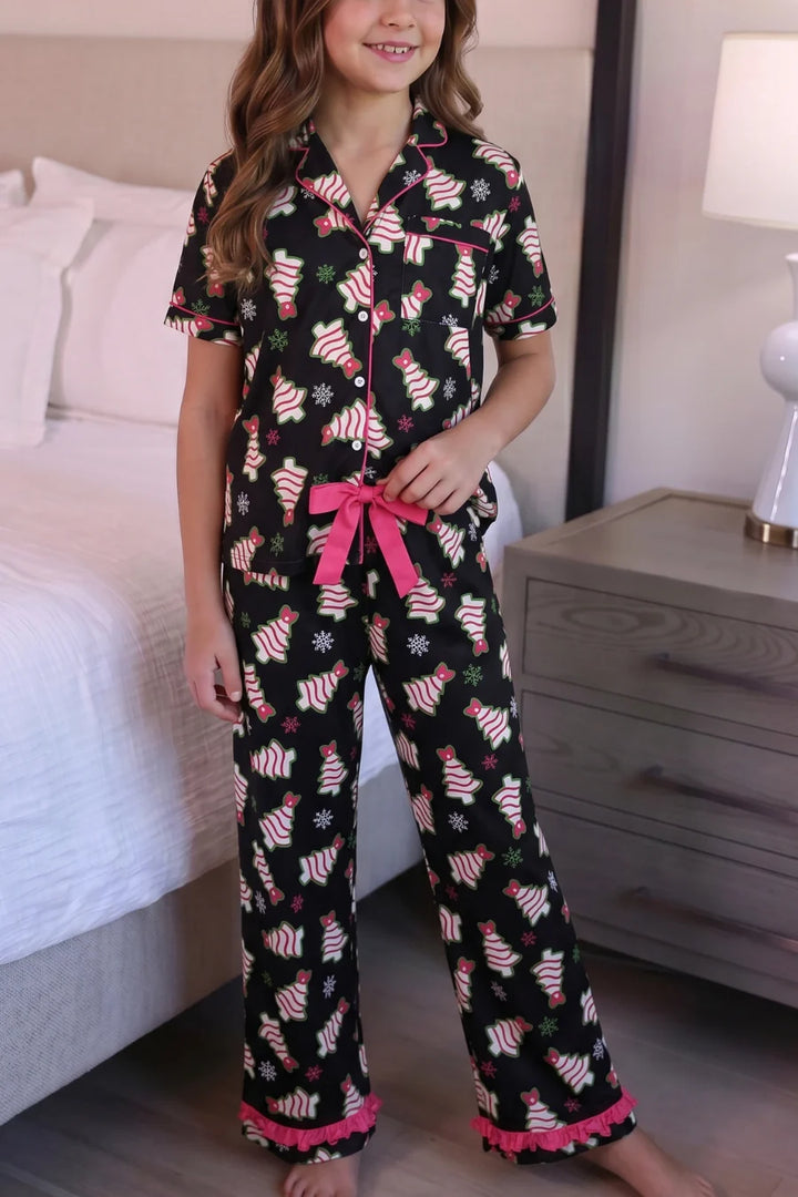 *PREORDER* Merry Bow Christmas Treat Girls Pajamas