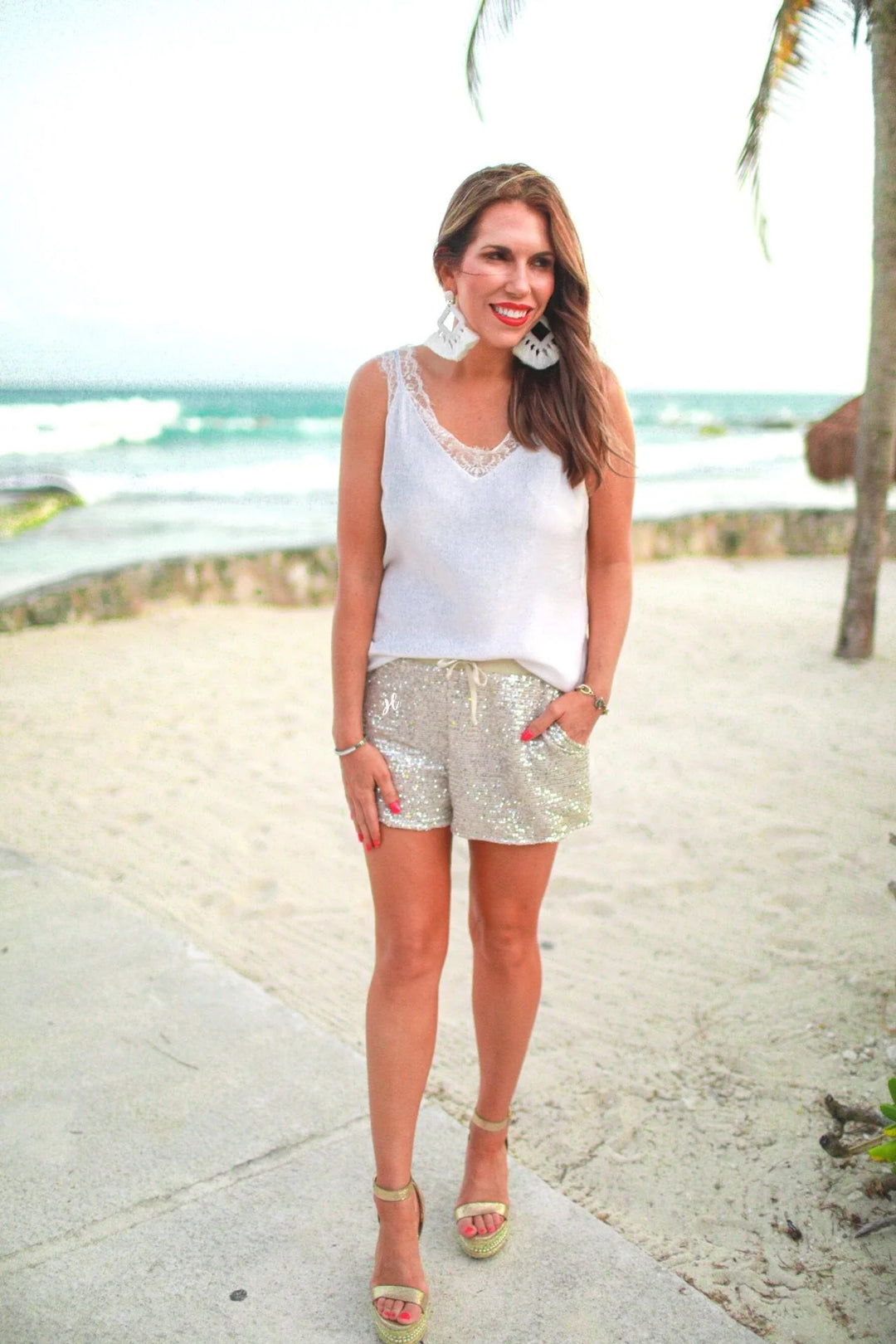 Solid Sequin Shorts in 3 Colors - Reg & Curvy