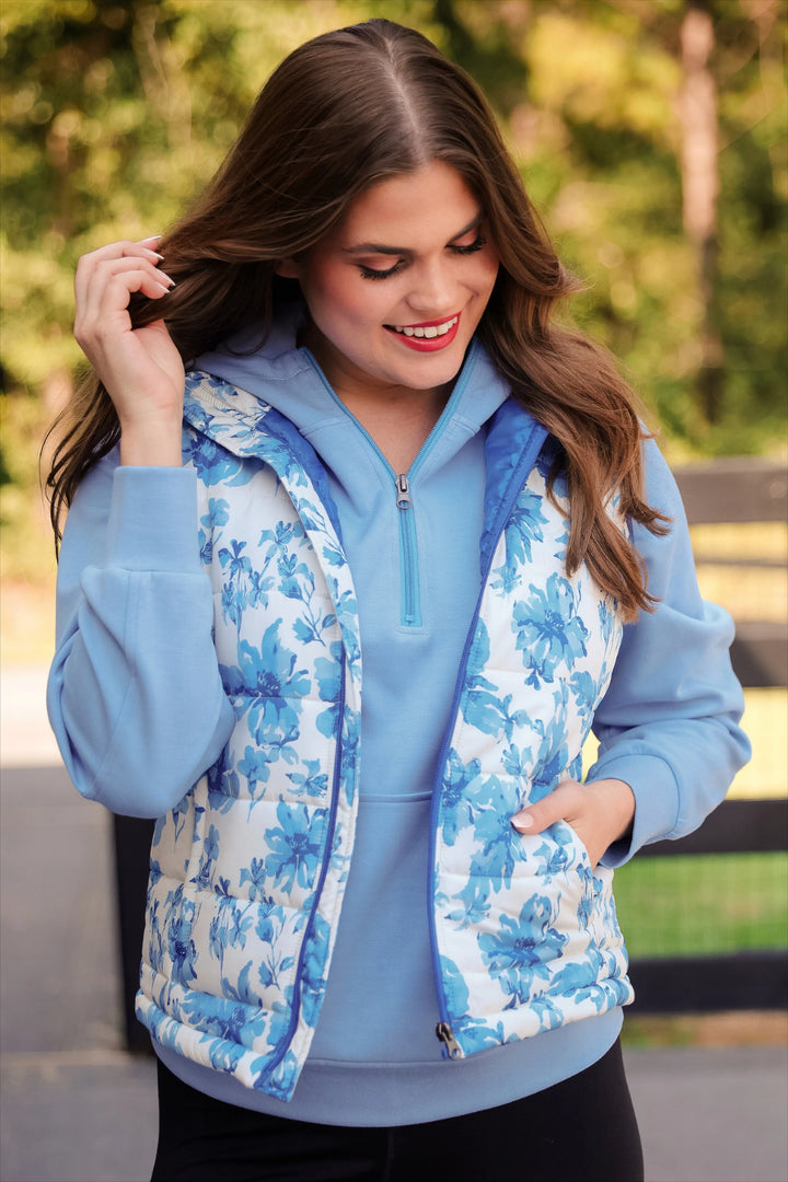 *PREORDER* The Frosted Blooms Puffer Vest - Reg & Curvy