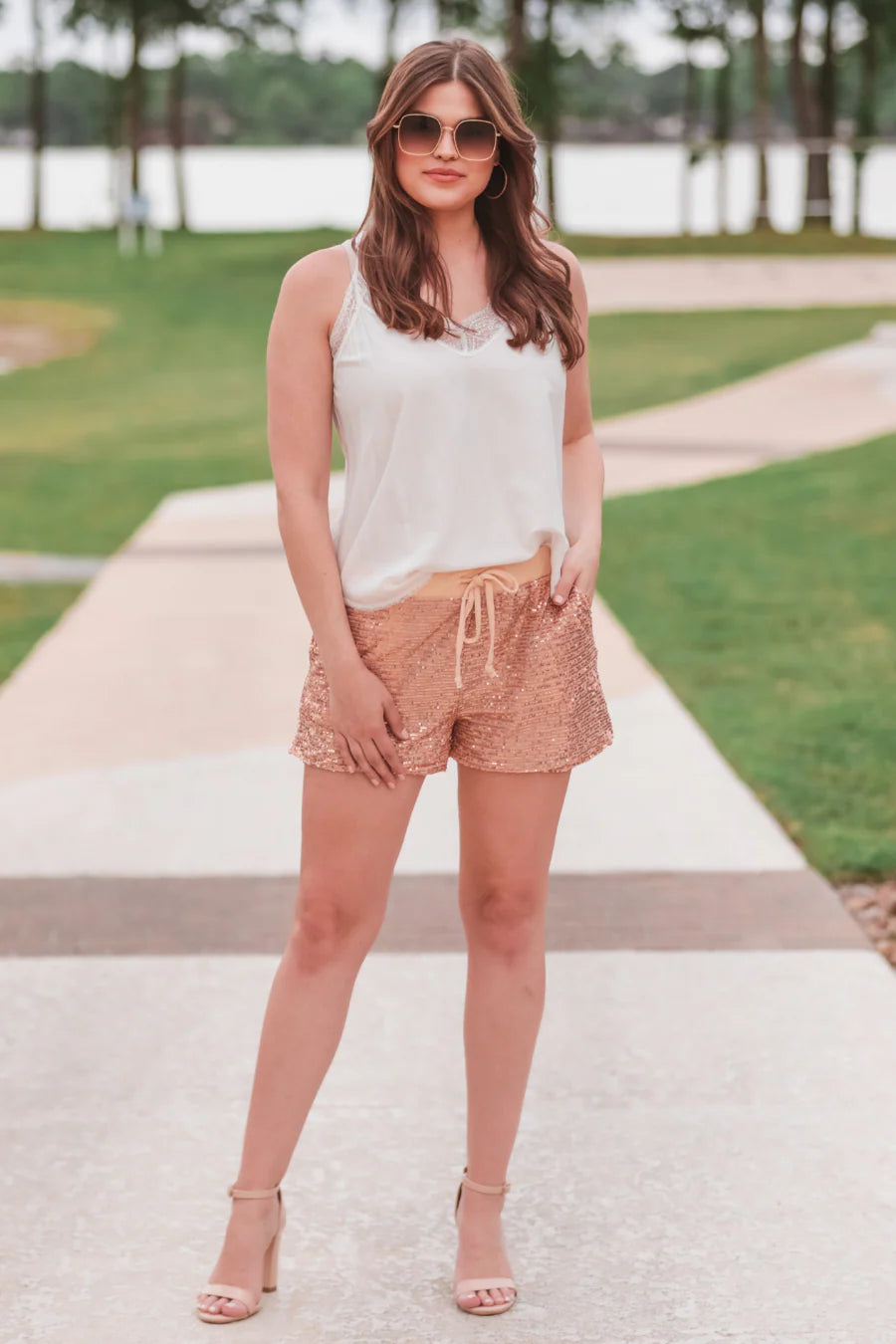 Solid Sequin Shorts in 3 Colors - Reg & Curvy