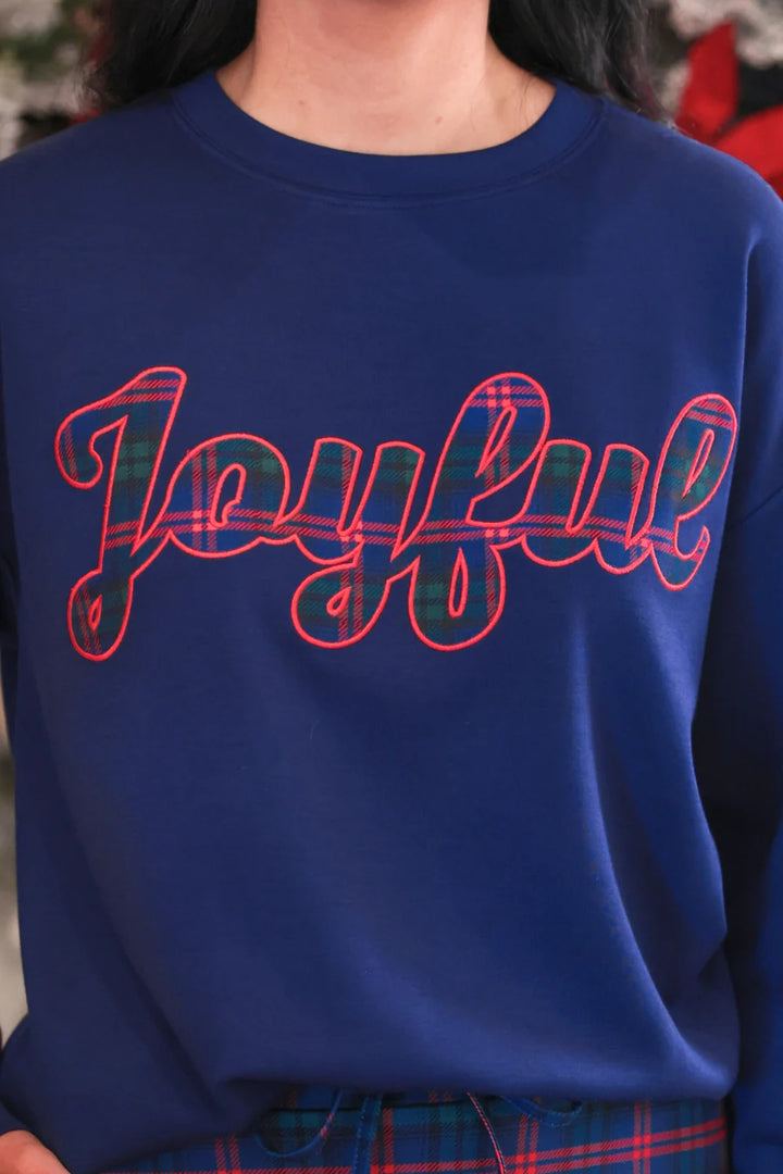 *PREORDER* Joyful Plaid Patch Luxe Pullover - Reg & Curvy