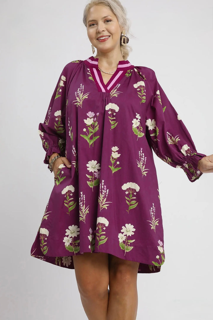Plum Meadow Embroidered Dress - Reg & Curvy