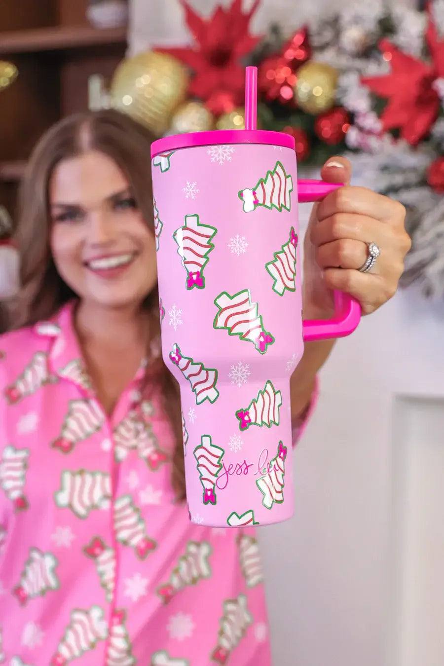 *PREORDER* Pink Peppermint Tree Tumbler