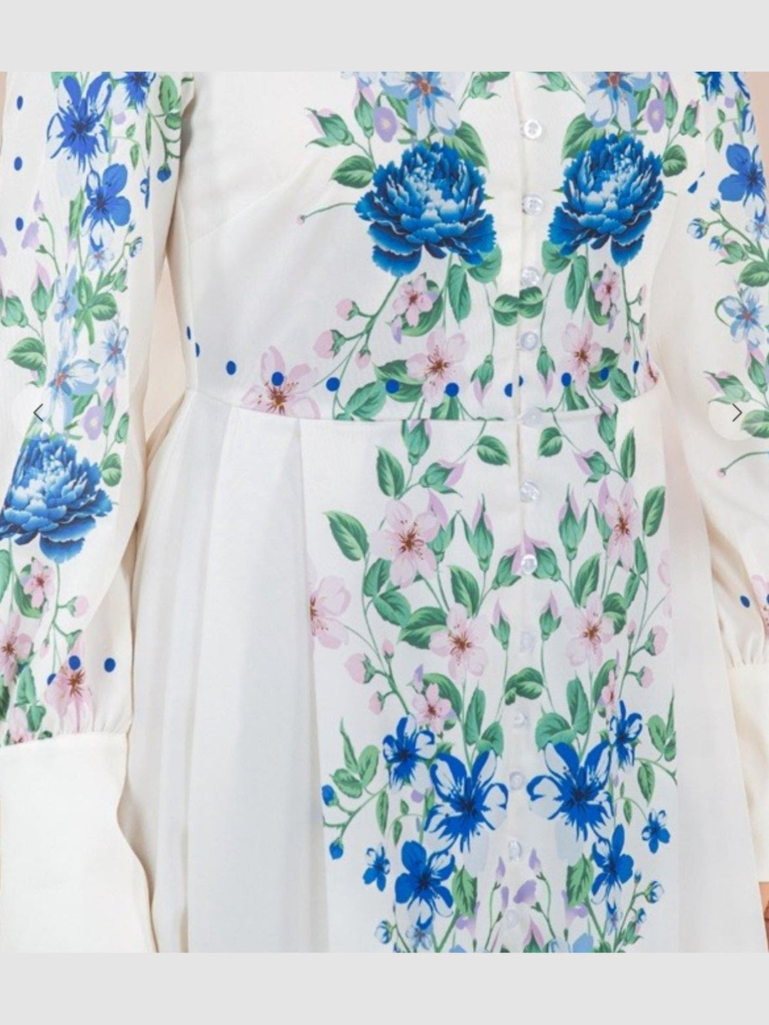 A-line Button Up Floral Classic Dress - Lolo Viv Boutique