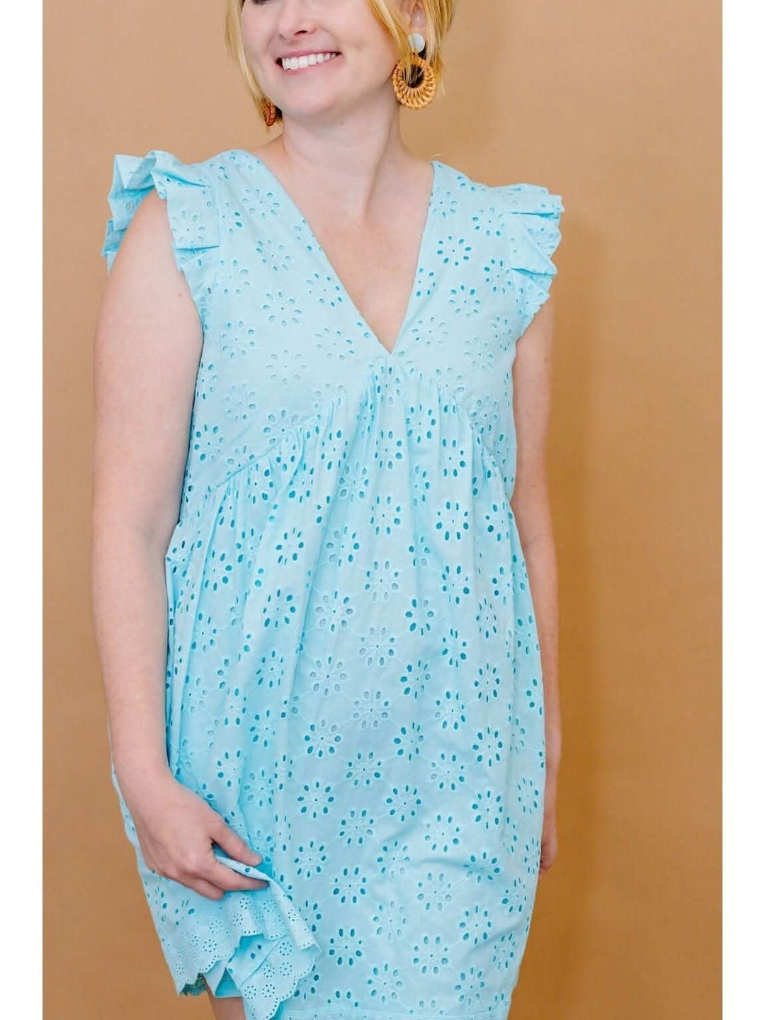 A-Line Flare Eyelet Cotton Mini Dress A-Line Flare Eyelet Cotton Mini Dress