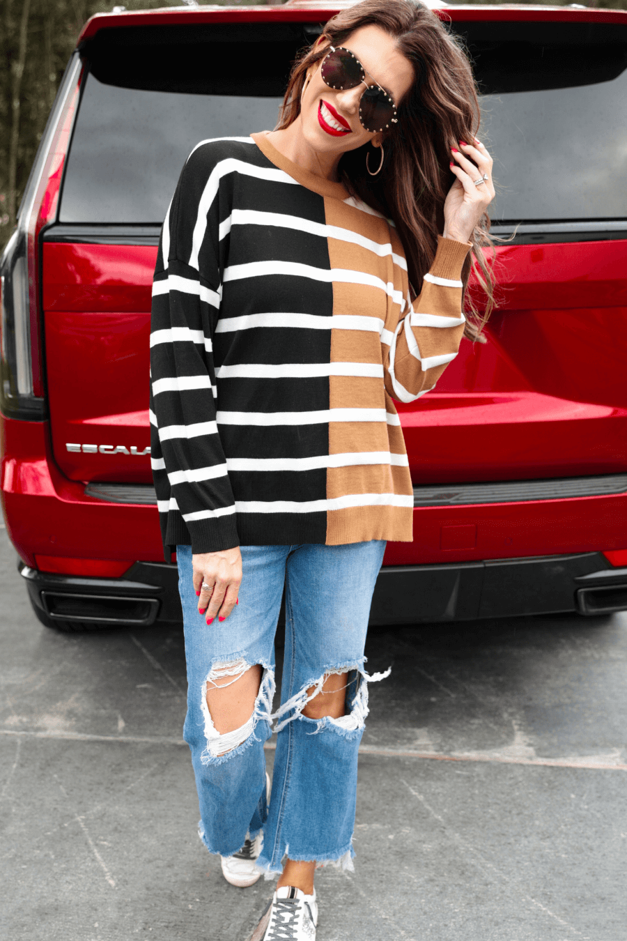 Meadow Lane Striped Sweater - Reg & Curvy