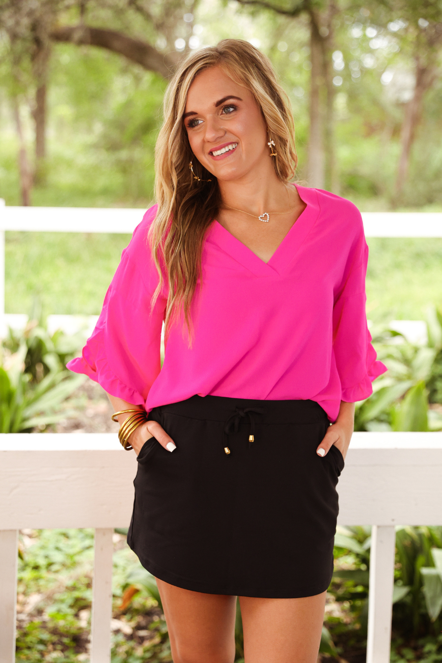 Pretty in Pink Ruffle Top - Reg & Curvy