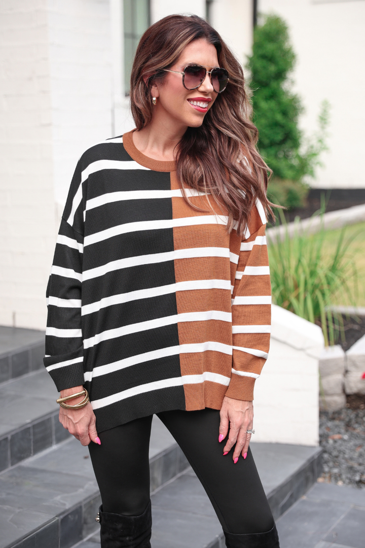 Meadow Lane Striped Sweater - Reg & Curvy