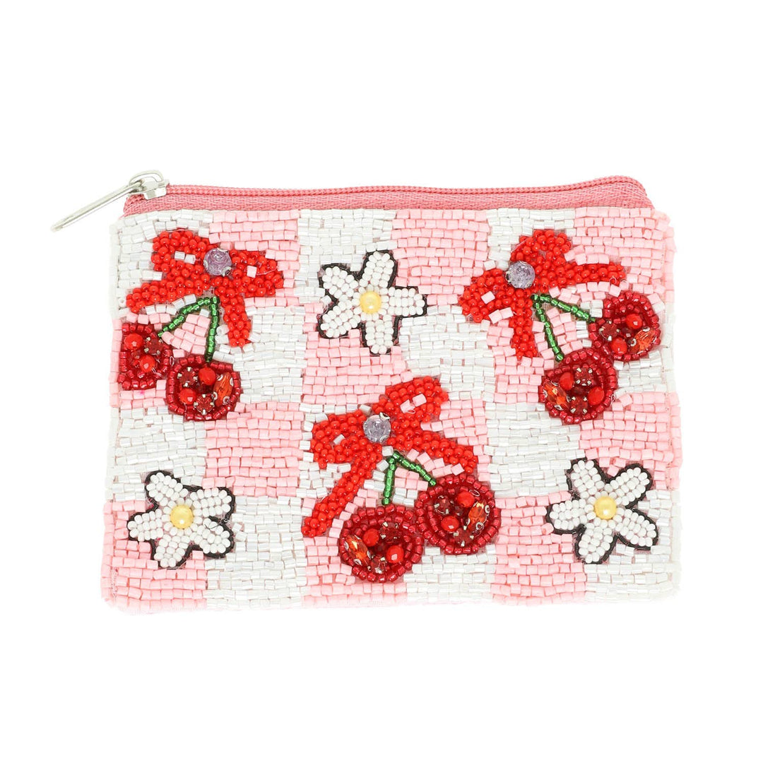 Cherry On Top Beaded Coin Purse