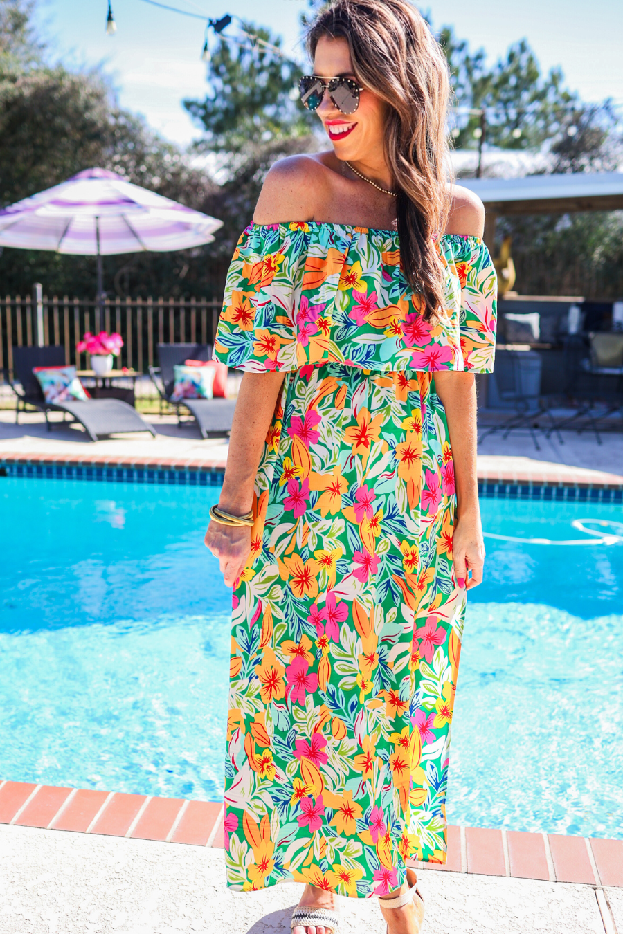 Island Bloom Ruffle Maxi Dress - Reg & Curvy