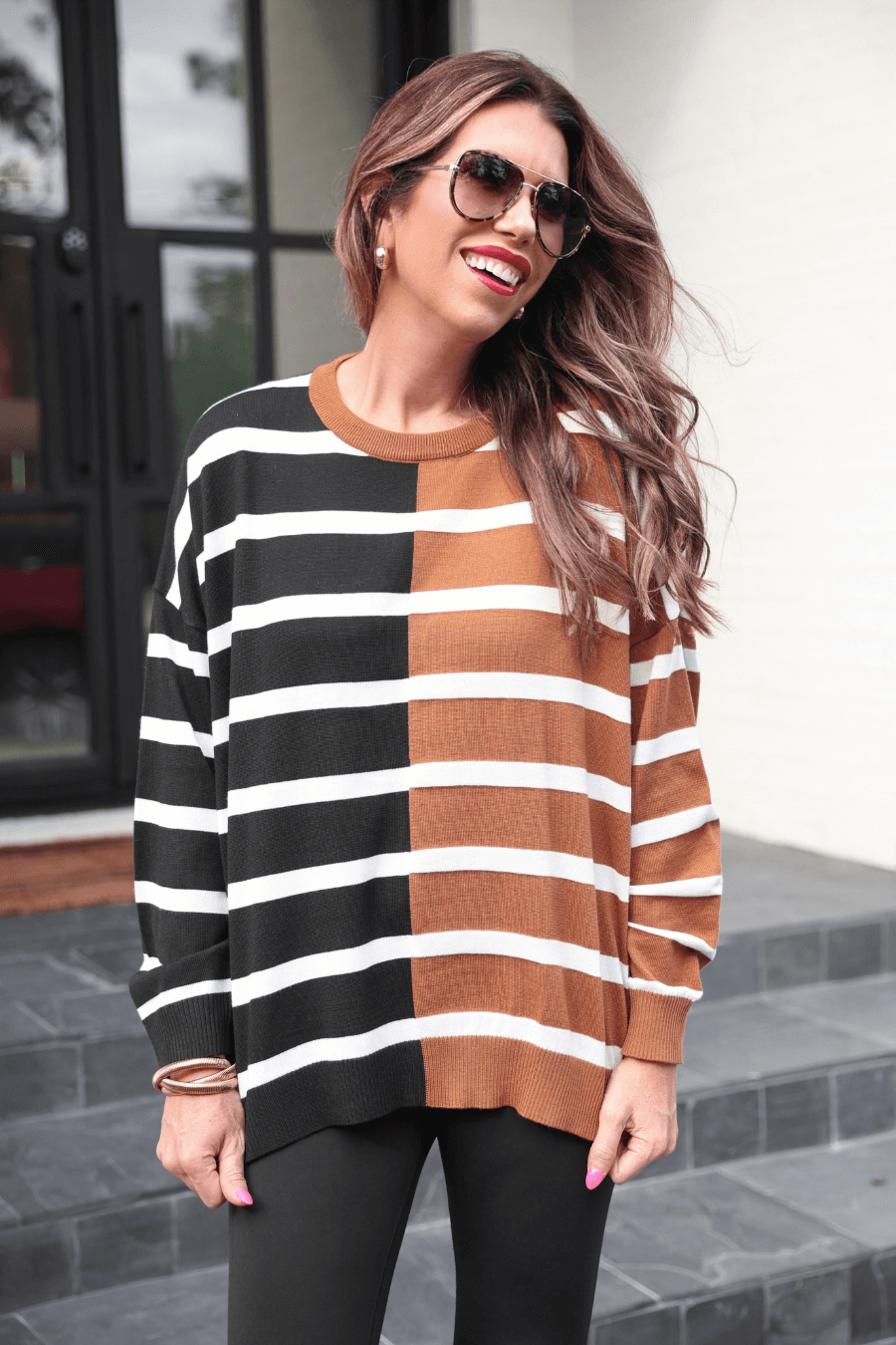 Meadow Lane Striped Sweater - Reg & Curvy
