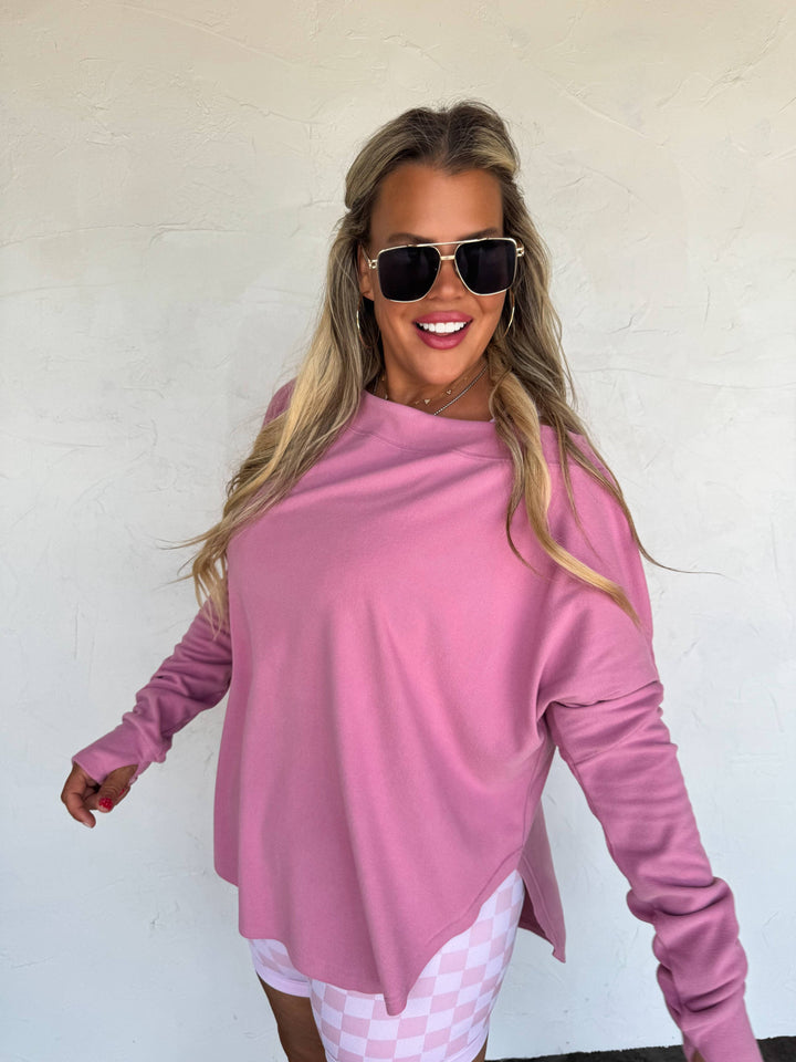 The Mauvy Magic Slouchy Sweatshirt - Curvy