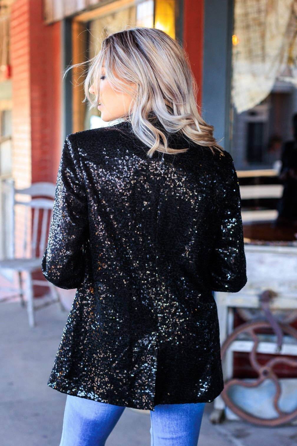 Midnight Sparkle Sequin Blazer