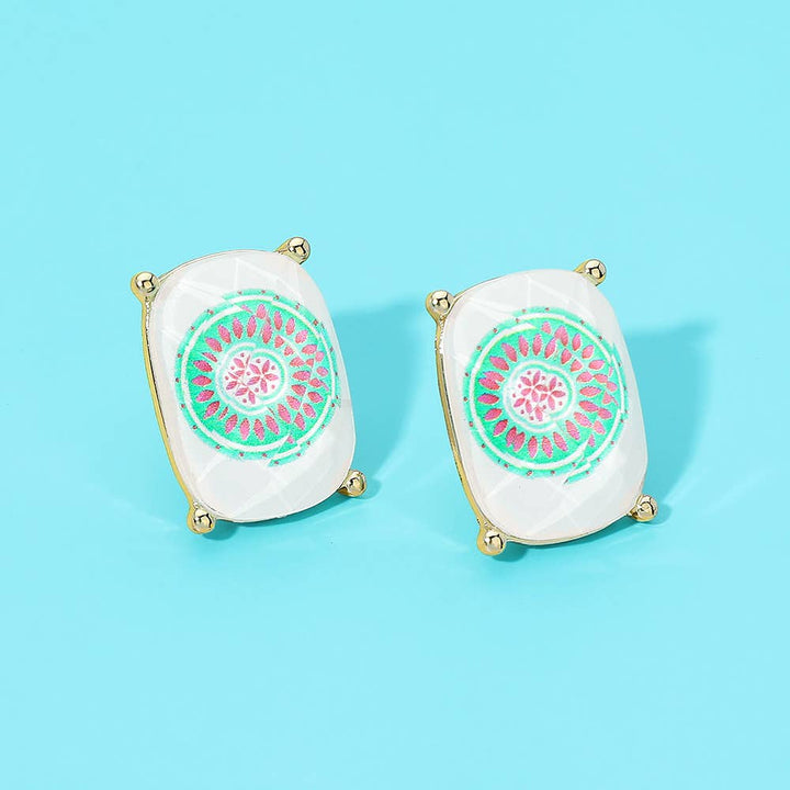 Mahjong Lucky Stud Earrings
