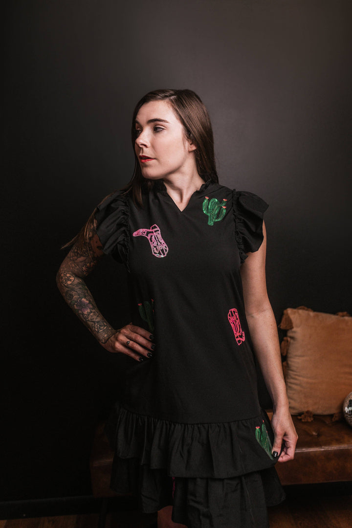 Kick Up Your Heels Sequin Ruffle Dress